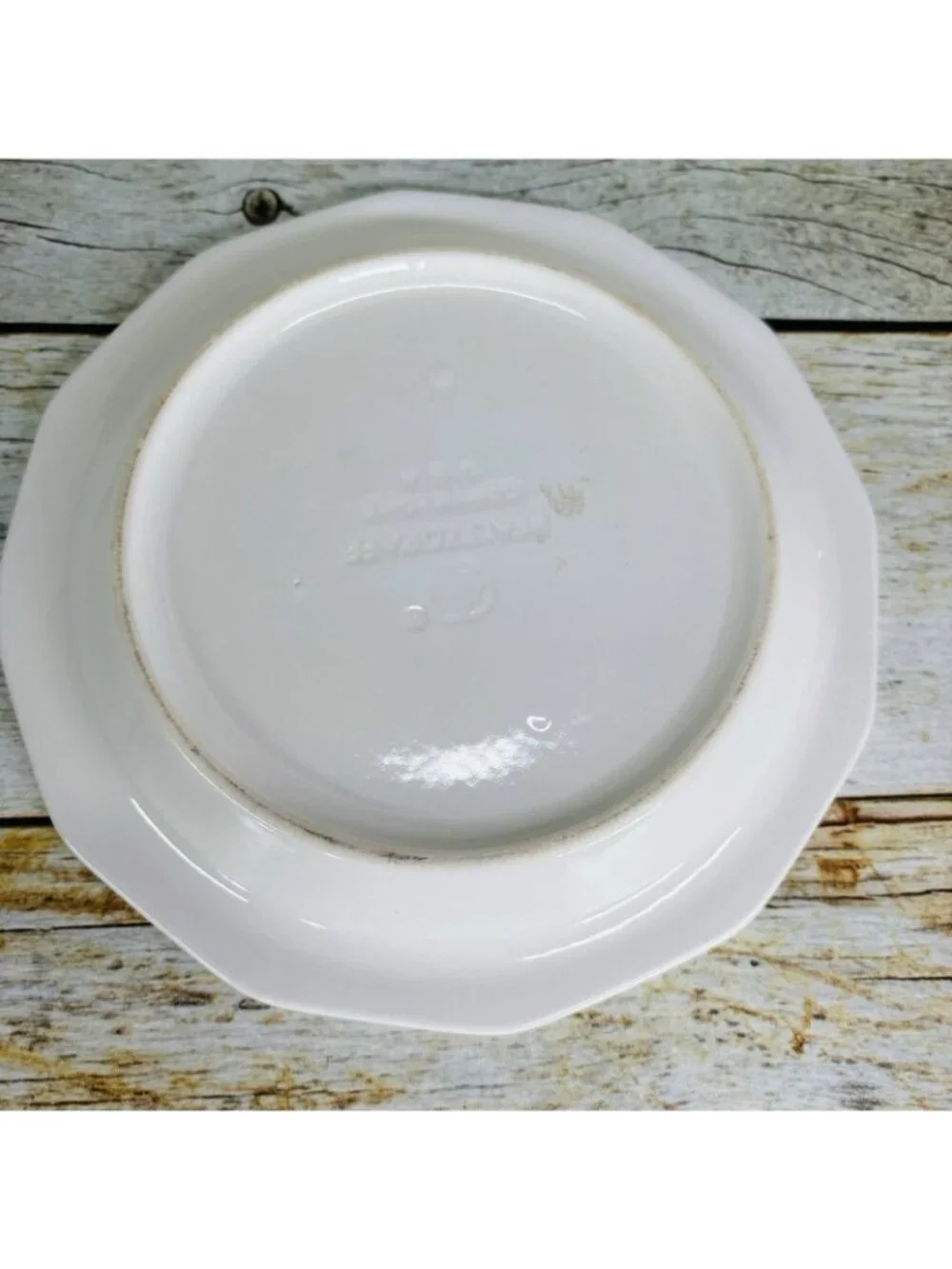 Pfaltzgraff HERITAGE WHITE Multisided Castle Mark Stoneware Salad Plates Set 6